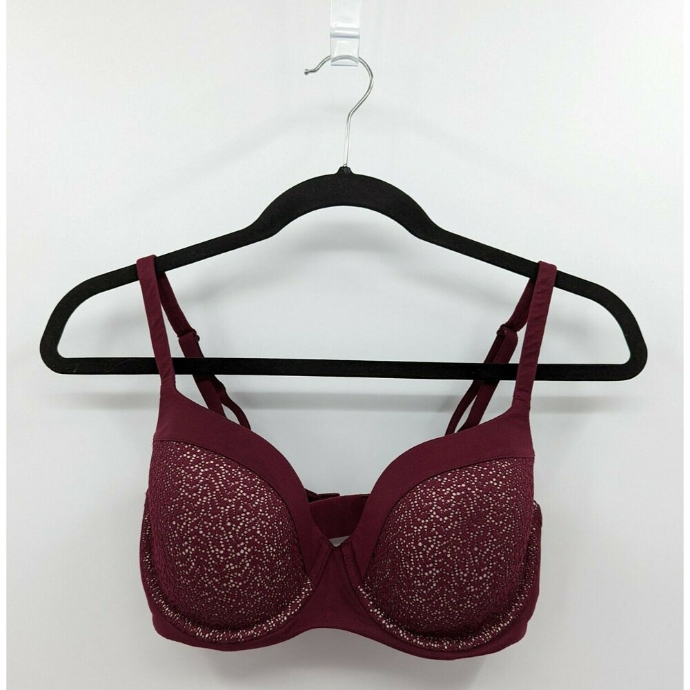 Victoria's Secret Bra Women’s 32DDD Maroon Red Lace Lined Demi Body by Victoria